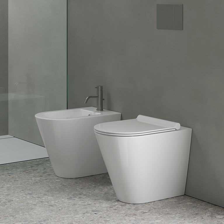 Catalano ZERO Биде напольное 55x35, с 1 отв. под смеситель, покрытие Cataglaze+, без крепежа, цвет белый глянцевый