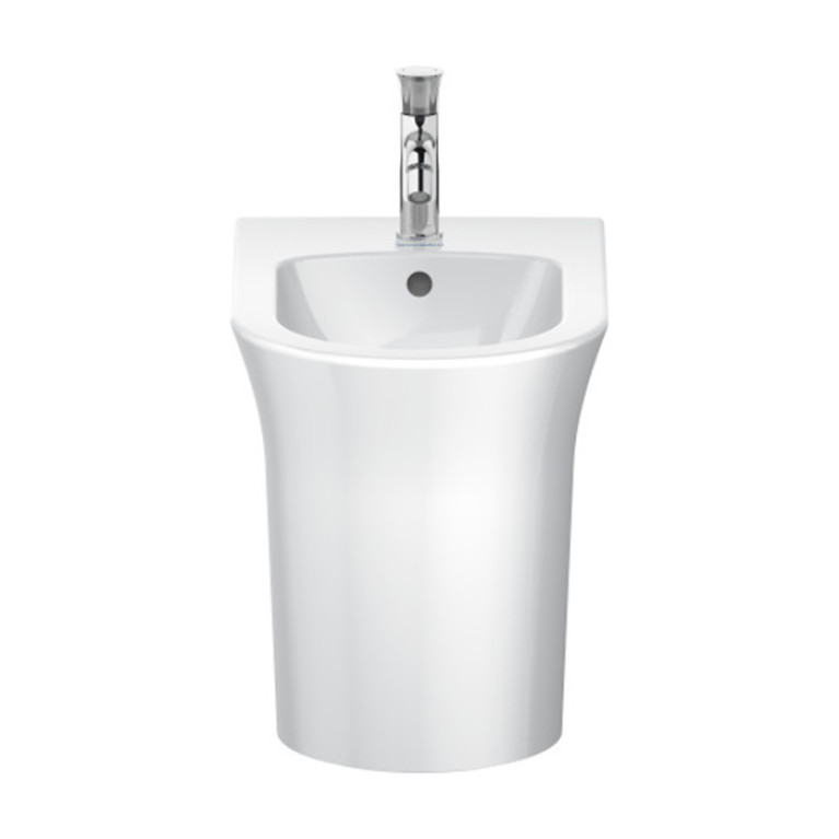 Duravit White Tulip Биде напольное 370x580х420 мм, с переливом, с 1 отв под смеситель,  с WonderGliss, цвет: белый