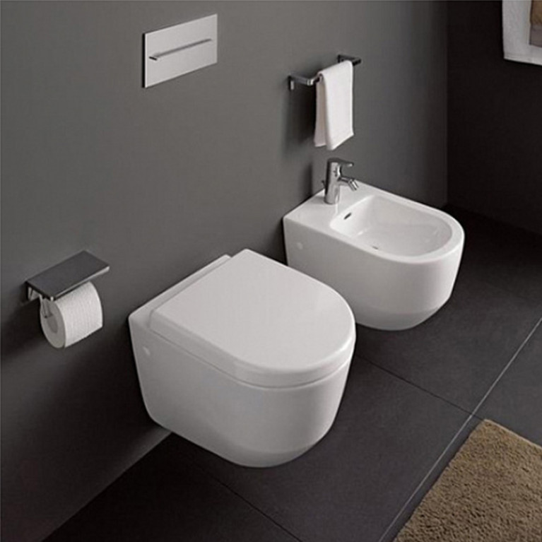 Laufen Pro Биде подвесное 53x36см, с 1 отв. под смеситель,  без боковых отверстий для подвода воды, цвет: белый (со склада продаем с унитазом PRO!)