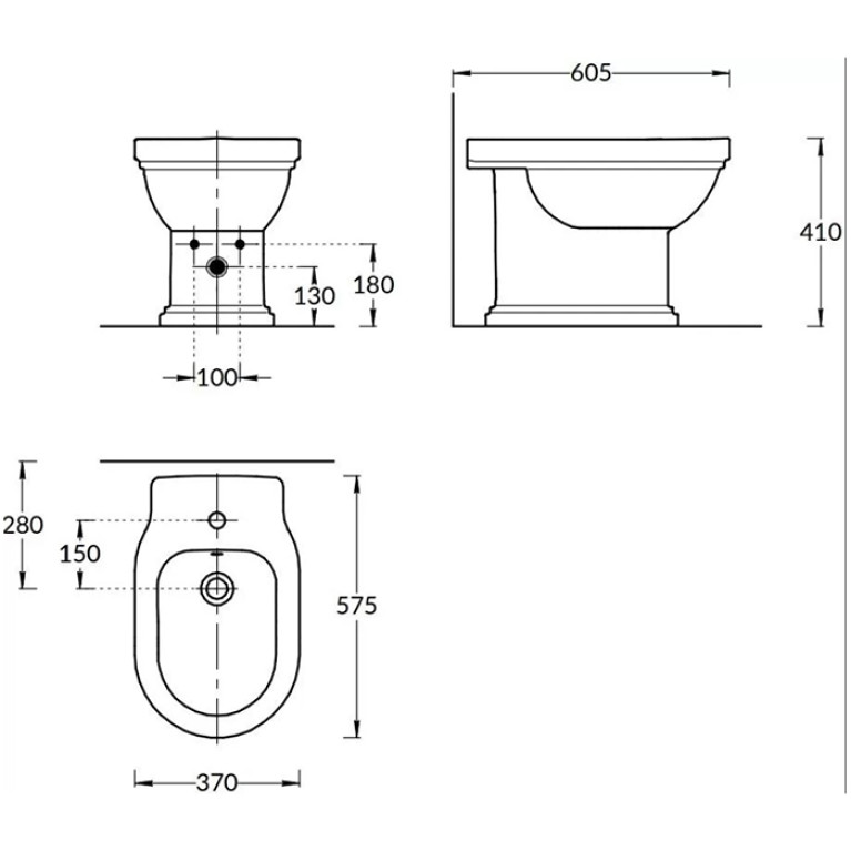 Kerama Marazzi Биде POMPEI напольное, белое глянцевое