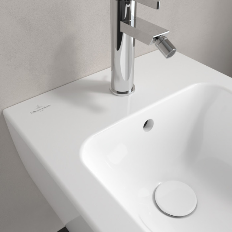 VilleroyBoch Venticello Биде подвесное 375*560*285, с 1 отв. под смеситель, CeramicPlus, цвет альпийский белый