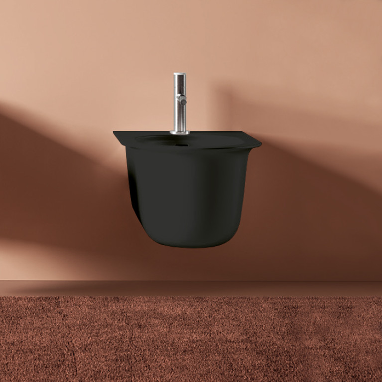 Artceram CHIC Биде подвесное  38х53 см, с 1 отв под смеситель, с крепеж. цвет черный матовый (акция из наличия)
