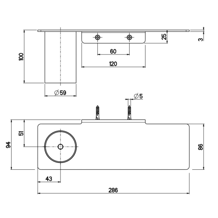 QuadroDesign Аксессуары QA1602AS Полка с держателем зубных щеток, цвет Brushed Stainless Steel