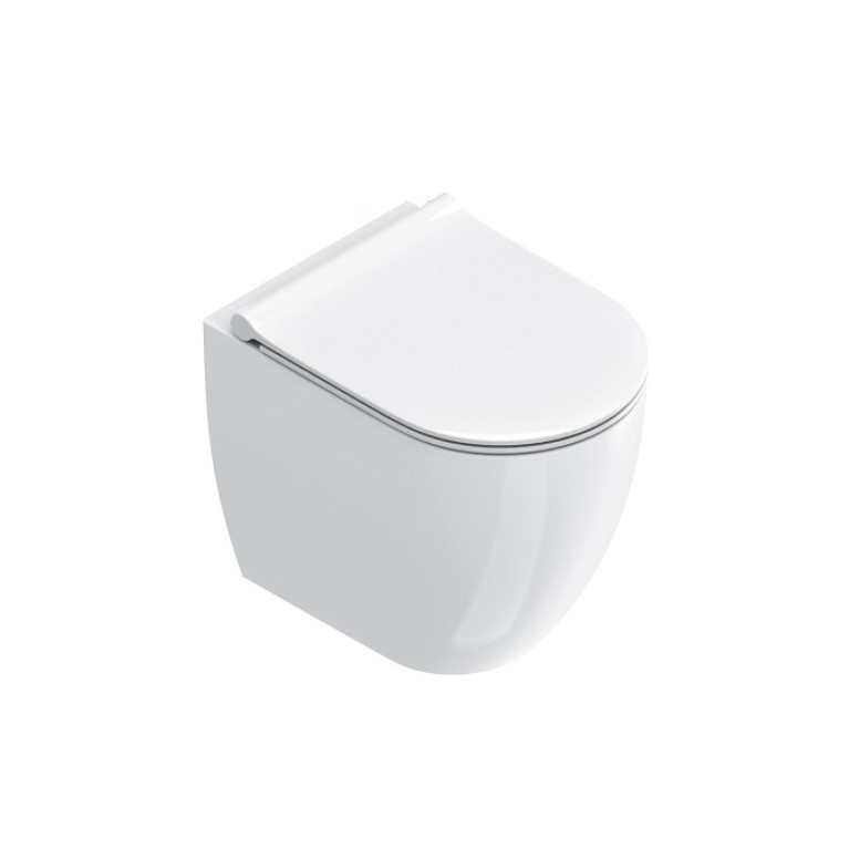 Catalano Sfera Унитаз напольный 50x35, безободковый, универс.слив, смыв Tornado, покрытие Cataglaze+, без крепежа, цвет белый глянцевый