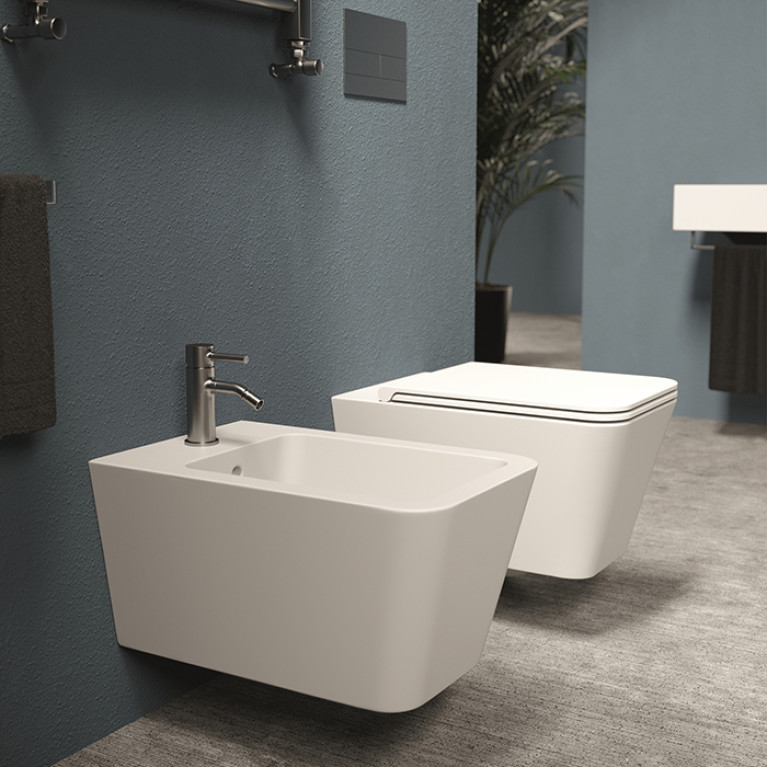 Alice Hide Унитаз Square 55х35, подвесной, безободковый, без сиденья и крышки, белый глянцевый