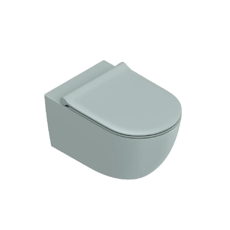 Catalano SFERA Унитаз подвесной 55x35, безободковый, смыв Tornado, покрытие Cataglaze+, 4.5л, без крепежа, цвет Acqua satinato  (NEW2026)