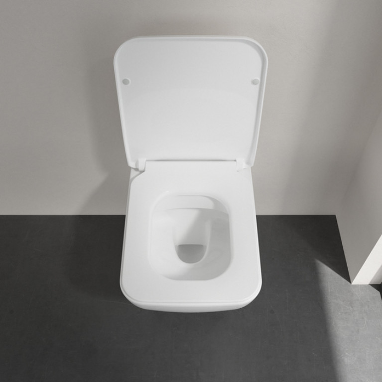 VilleroyBoch Venticello Унитаз подвесной 375*560*330, безободковый, в комплекте сиденье SlimSeat с микролифтом, цвет альпийский белый