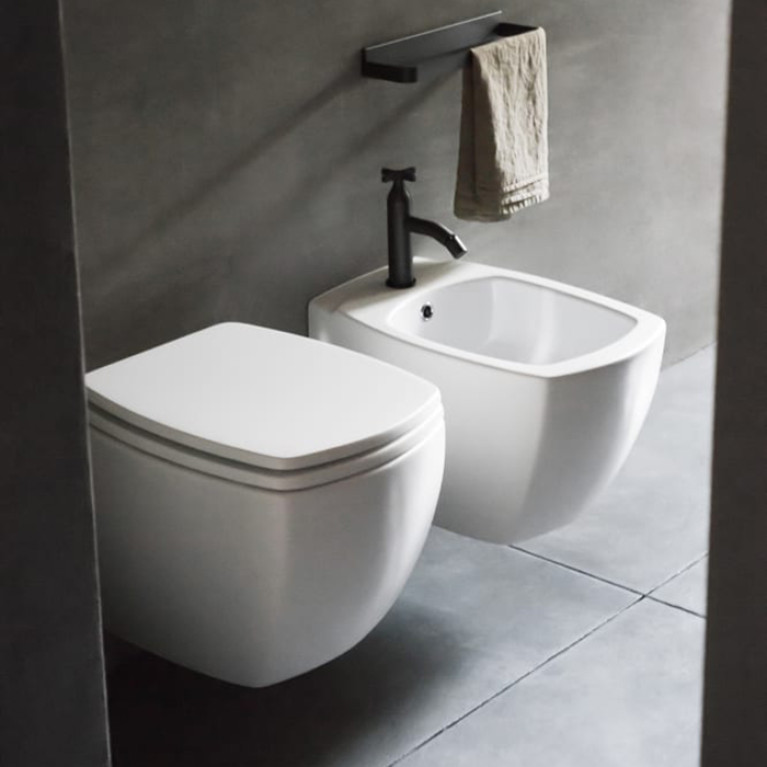 Agape 750 Унитаз подвесной 35.5х57.5х30 см, с крышкой-сиденьем с механизмом Soft close, цвет: белый глянцевый
