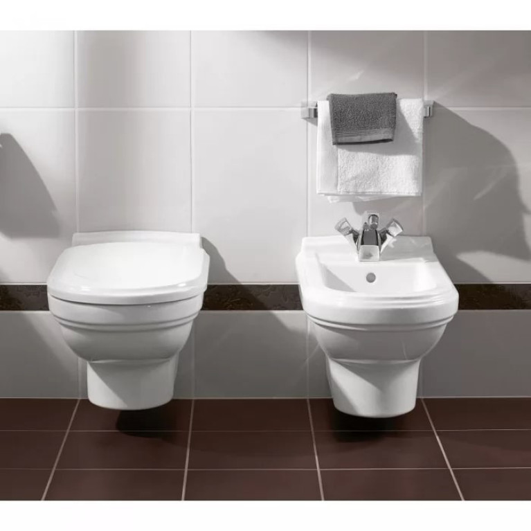 VilleroyBoch Hommage Унитаз подвесной 370*600*345, покрытие CeramicPlus, цвет альпийский белый