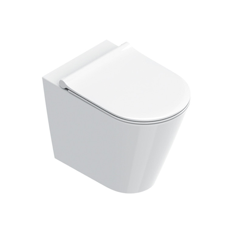 Catalano ZERO Унитаз напольный 55x35, безободковый, универс.слив, смыв Tornado, покрытие Cataglaze+, без крепежа, цвет белый глянцевый