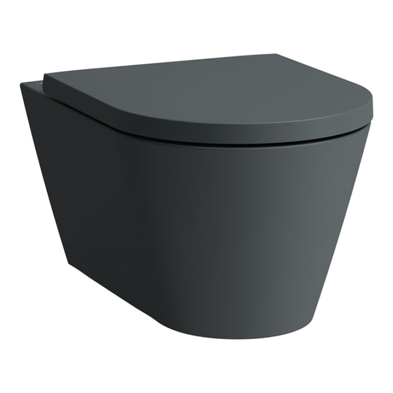 LAUFEN KARTELL Унитаз подвесной 545х370х430 мм., безободковый смыв Rimless, c покрытием LCC, цвет графит  матовый (ВРЕМЕННО не поставляем!)