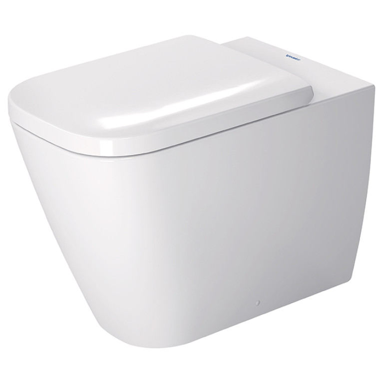 Duravit Happy D.2 Унитаз напольный пристенный вариант, для независимого подключения воды, с вертикальным смывом, включая крепление, сток горизонтальны