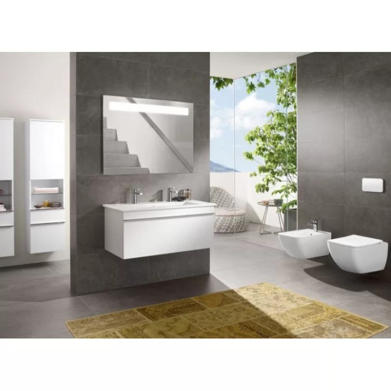 VilleroyBoch Venticello Унитаз подвесной 375*560*330, безободковый, в комплекте сиденье SlimSeat c микролифтом, покрытие CeramicPlus, цвет альпийский