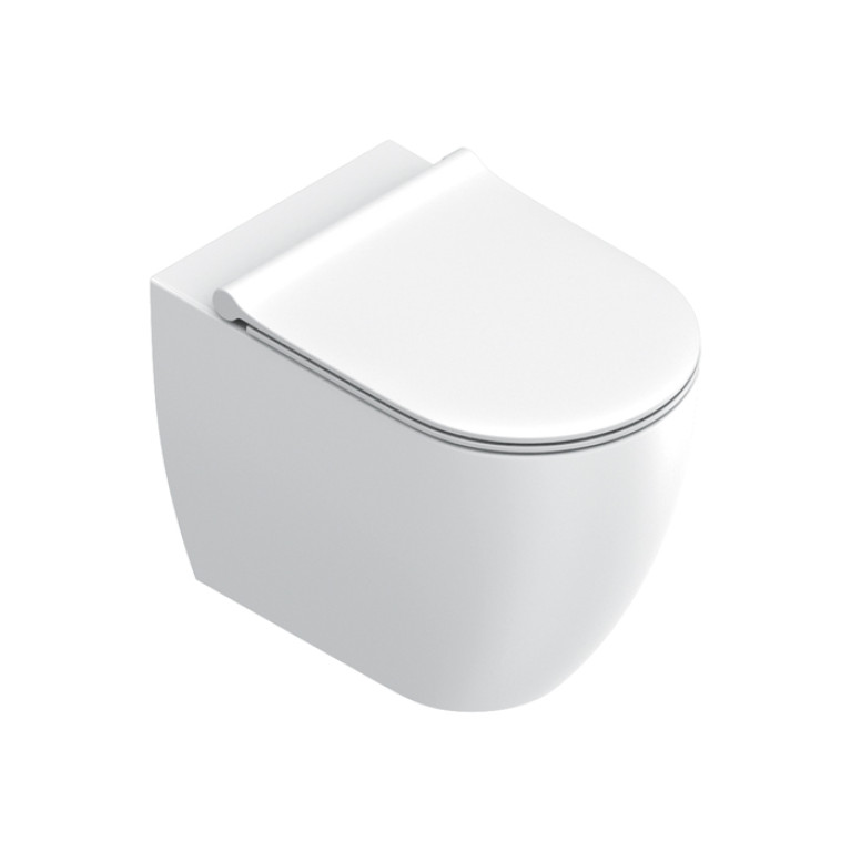 Catalano SFERA Унитаз напольный 55x35, безободковый, универс.слив, смыв Tornado, покрытие Twinglaze+, без крепежа, цвет белый матовый
