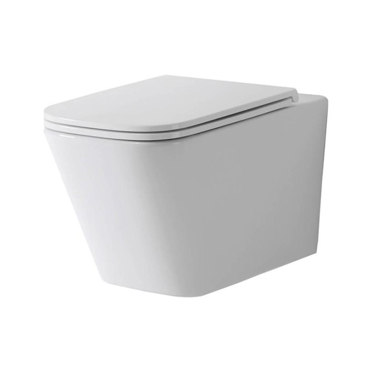TECEspring S Комплект: Унитаз подвесной Regular, безободковая чаша со смывом Tornado flush, сиденье Slim с микролифтом и быстрым снятием, белый глянец
