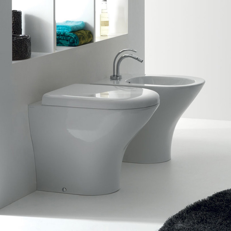 Kerasan Aquatech Унитаз напольный ,550х365х340 мм, безободковый,с крепежом WB5N, цвет: белый глянец