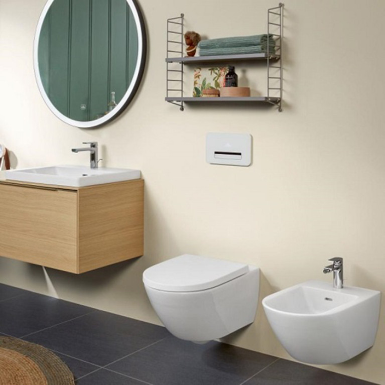 VilleroyBoch Subway 3.0 Унитаз подвесной, безободковый, смыв Tornado, сиденье в комплекте SoftClosing, CeramicPlus, цвет альпийский белый