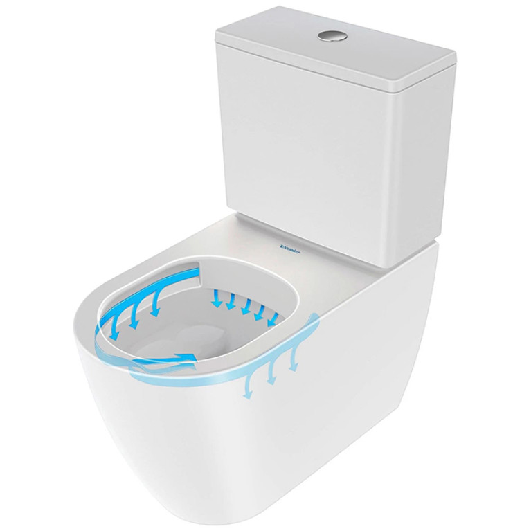 Duravit Soleil by Starck Унитаз моноблок  370х660мм, безободковый, слив универсальный,  Wei&szlig; Hochglanz, HyG, цвет белый