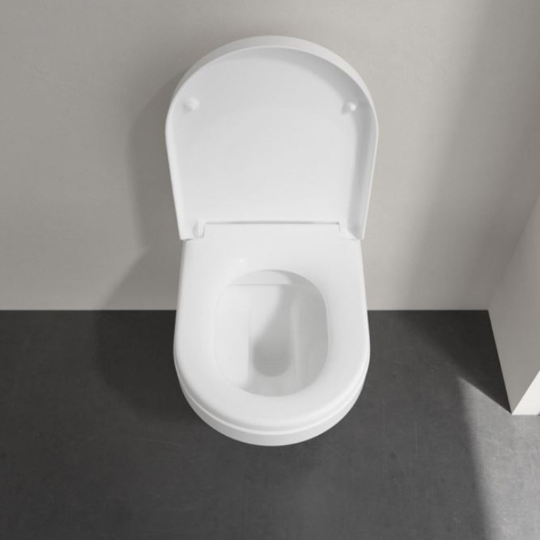 VilleroyBoch Architectura Унитаз подвесной 370*530*330, безободковый, в комплекте сиденье c микролифтом, цвет альпийский белый