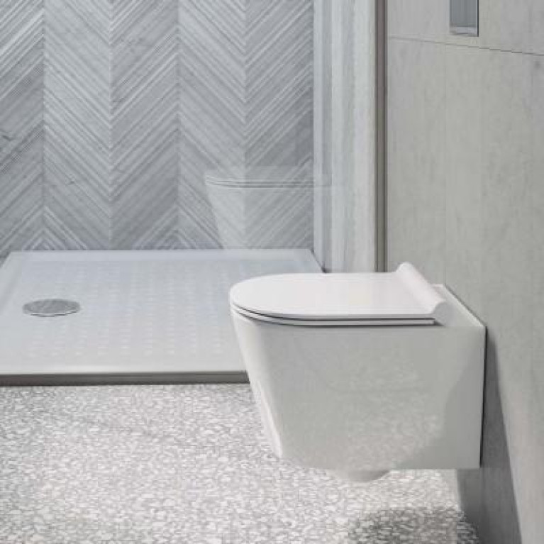 Catalano ZERO Унитаз подвесной укороченный 46x35, безободковый, смыв Tornado, покрытие Cataglaze+, без крепежа, цвет белый глянцевый