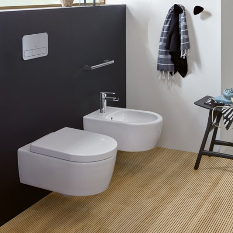 VilleroyBoch Avento&nbsp;Унитаз подвесной 370*530*310, безободковый, в комплекте сиденье c микролифтом, цвет альпийский белый