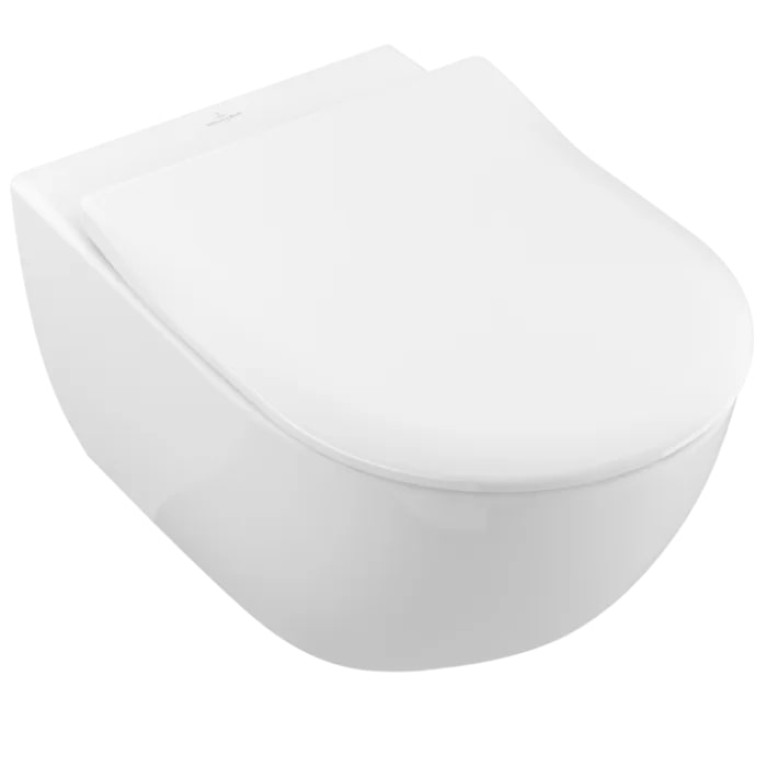 VilleroyBoch Subway 2.0 Унитаз подвесной 370*560*365, безободковый, в комплекте сиденье SlimSeat, микролифт, цвет альпийский белый