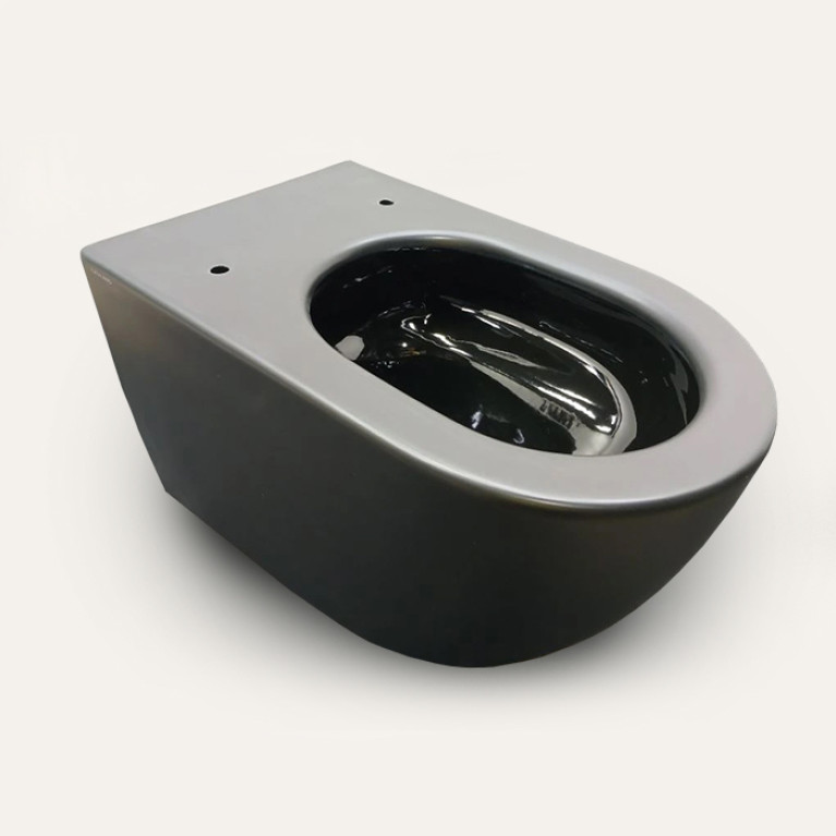 Catalano SFERA Унитаз подвесной 55x35, безободковый, смыв Tornado, покрытие Twinglaze+, без крепежа, цвет черный матовый