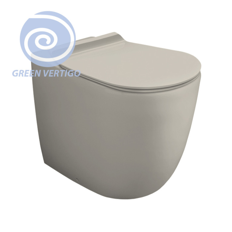 SIMAS Vignoni унитаз напольный приставной безободковый Rimless 56*36,5см, слив универсальный, смыв Tornado, цвет:  sabbia   matt