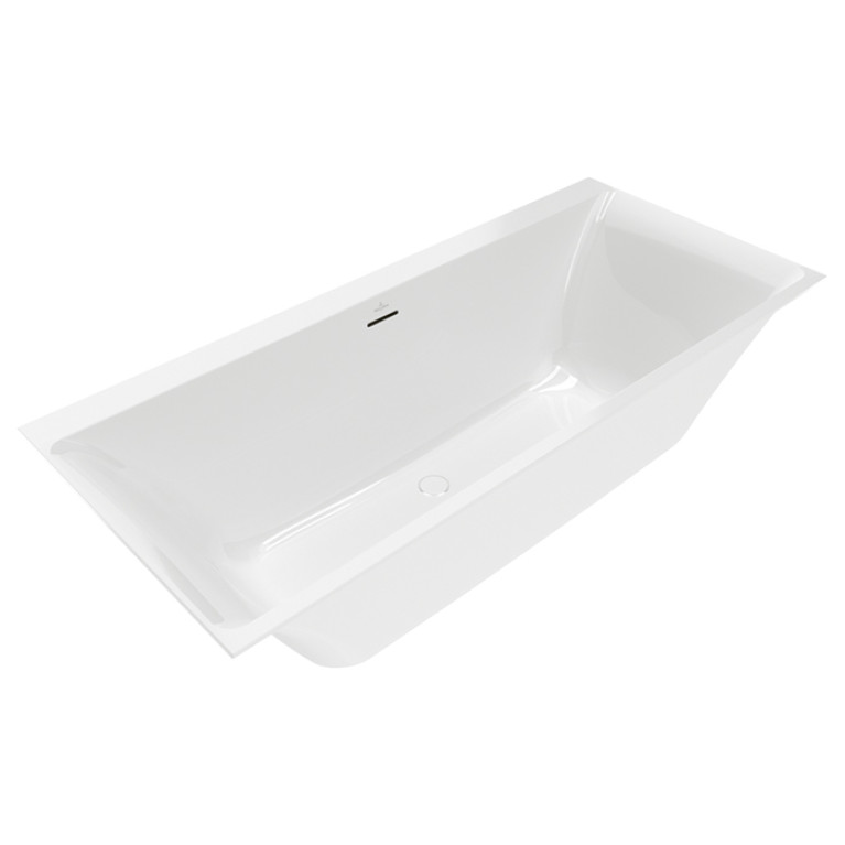VilleroyBoch Subway 3.0 Ванна встраиваемая 1800*800*480, слив по центру, компл. ножек, слив-перелив: белый, материал: Quaryl, цвет: альпийский белый