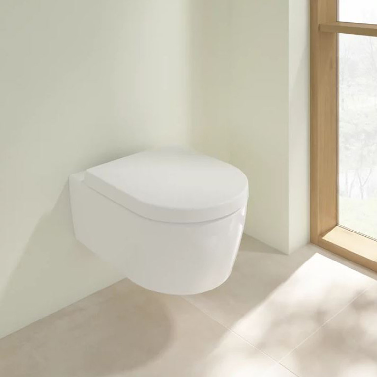 VilleroyBoch Avento&nbsp;Унитаз подвесной 370*530*310, безободковый, в комплекте сиденье c микролифтом, цвет альпийский белый