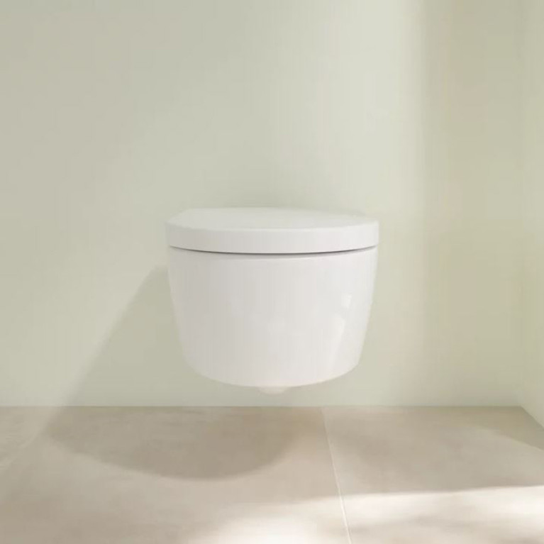 VilleroyBoch Avento&nbsp;Унитаз подвесной 370*530*310, безободковый, в комплекте сиденье c микролифтом, цвет альпийский белый