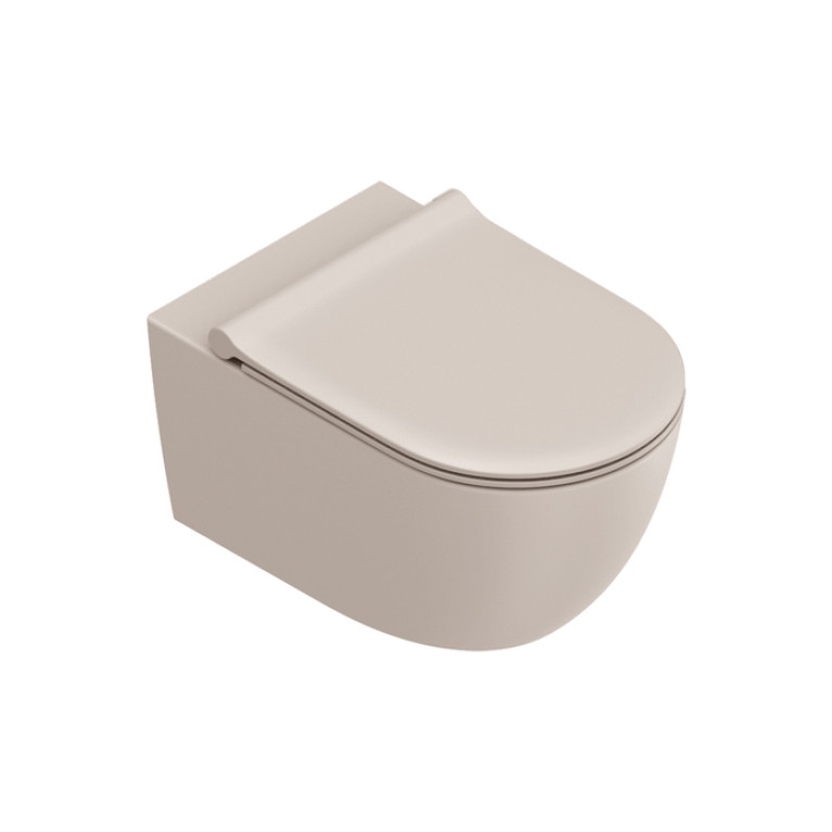 Catalano SFERA Унитаз подвесной 55x35, безободковый, смыв Tornado, покрытие Twinglaze+, без крепежа, цвет Seta Satinato