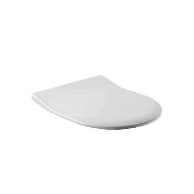 VilleroyBoch Avento Сиденье для унитаза с микролифтом, тонкое, цвет белый/нержавеющая сталь