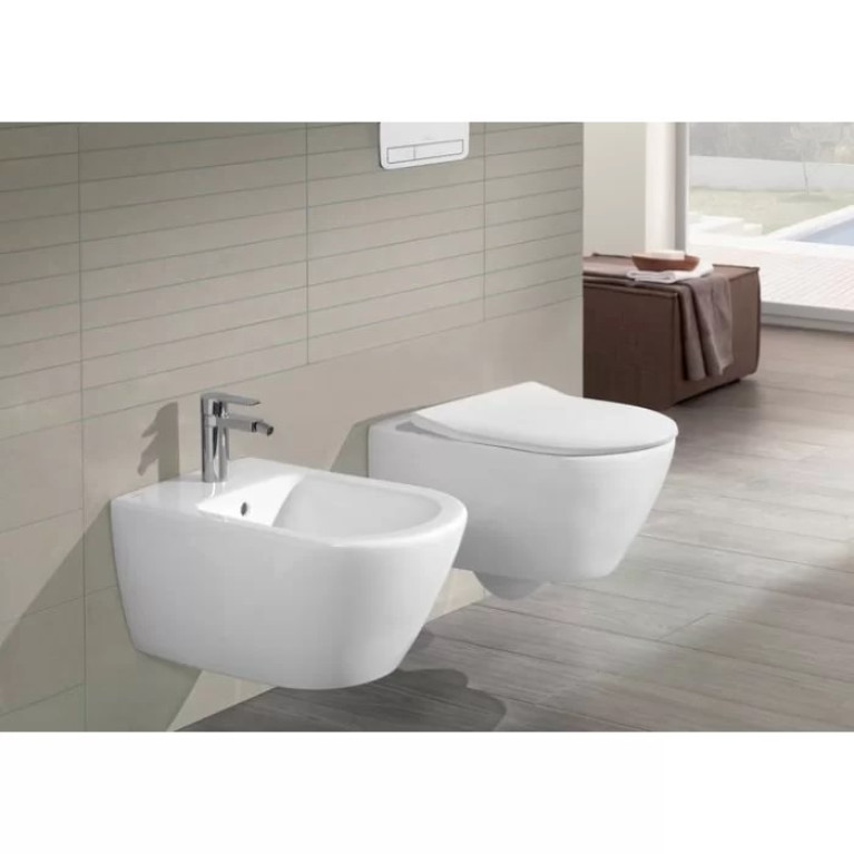 VilleroyBoch Subway 2.0 Унитаз подвесной 370*560*365, безободковый, в комплекте сиденье SlimSeat, микролифт, цвет альпийский белый