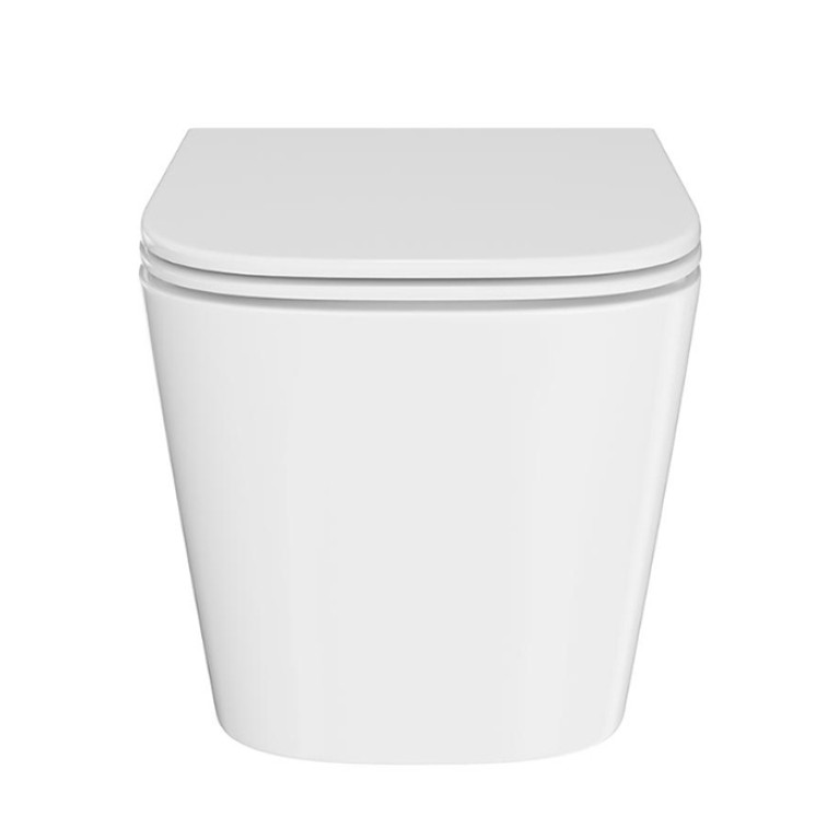 Kerama Marazzi Унитаз CUBO подвесной безободковый с крепежом и сиденьем, быстросъемным с softclose, белый глянцевый
