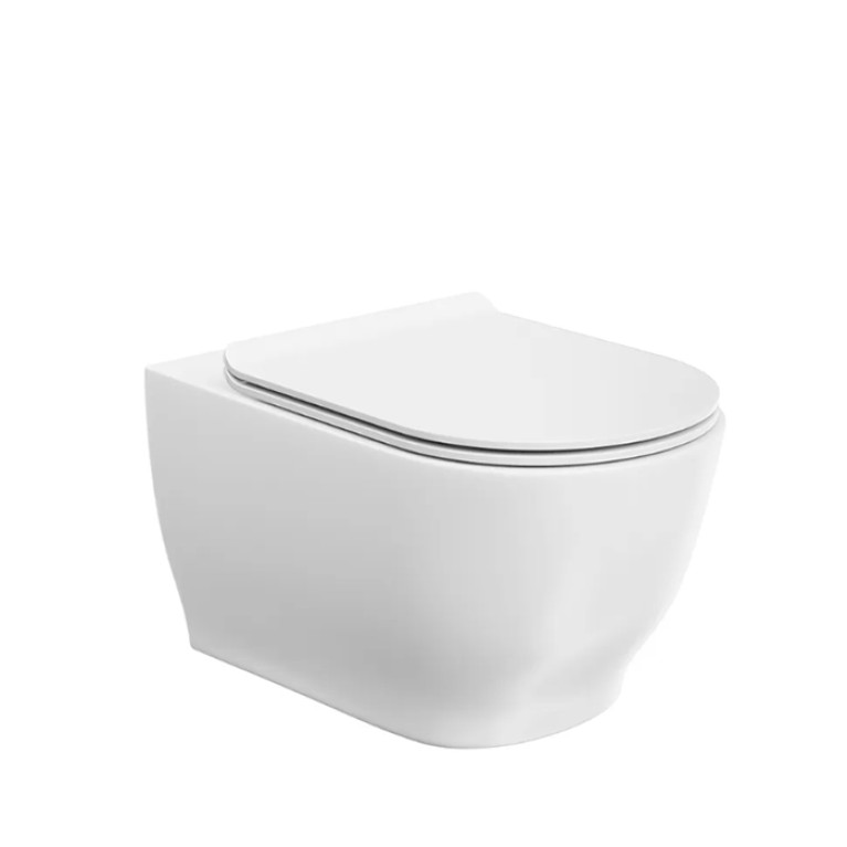 Kerama Marazzi Унитаз Modula подвесной безободковый с крепежом, белый глянцевый  (Цена по Распродаже) (подходит ТОЛЬКО PLMR.seat.02\WHT)
