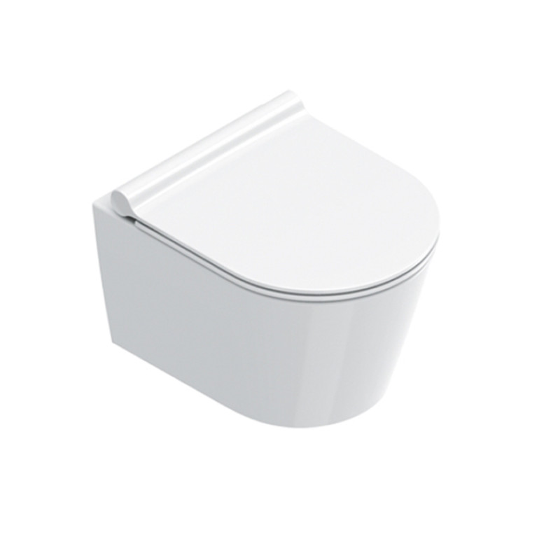 Catalano ZERO Унитаз подвесной укороченный 46x35, безободковый, смыв Tornado, покрытие Cataglaze+, без крепежа, цвет белый глянцевый