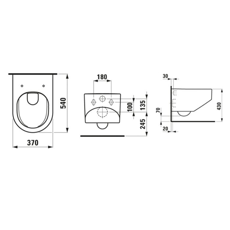 Laufen Sonar Унитаз подвесной, безободковый, с покр. LLC, цвет: белый глянец