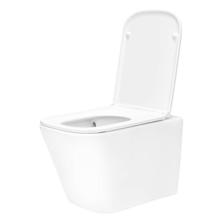 TECEspring S Комплект: Унитаз подвесной Regular, безободковая чаша со смывом Tornado flush, сиденье Slim с микролифтом и быстрым снятием, белый глянец