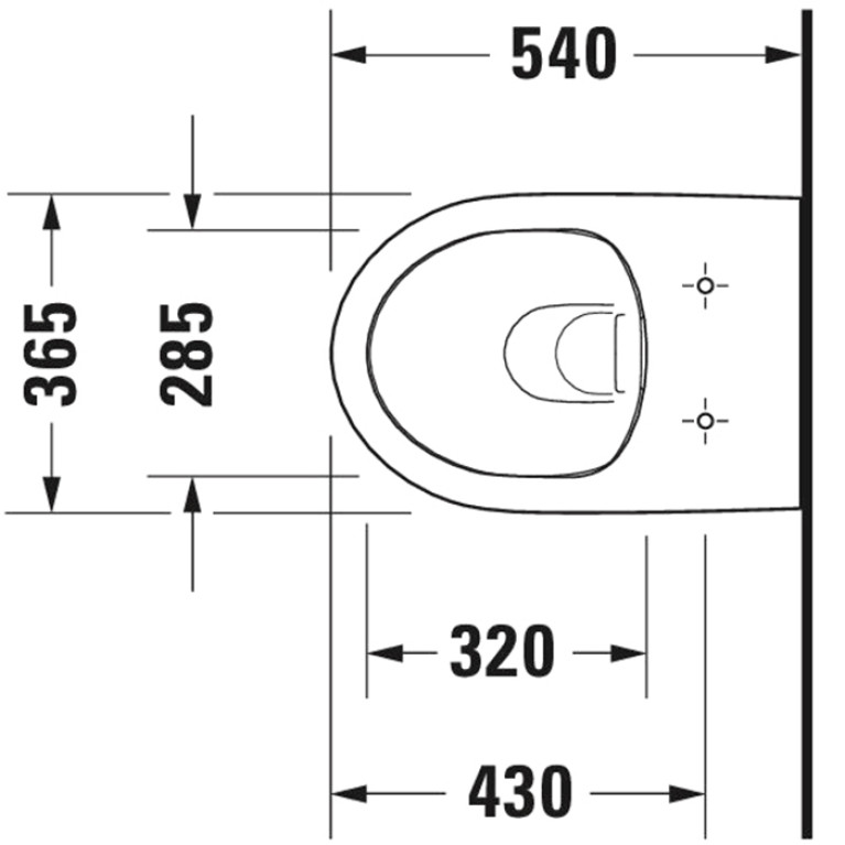 Duravit DuraStyle Унитаз подвесной BASIC безободковый  540х365 мм,  с креплением,  цвет белый (Спец.цена из наличия)