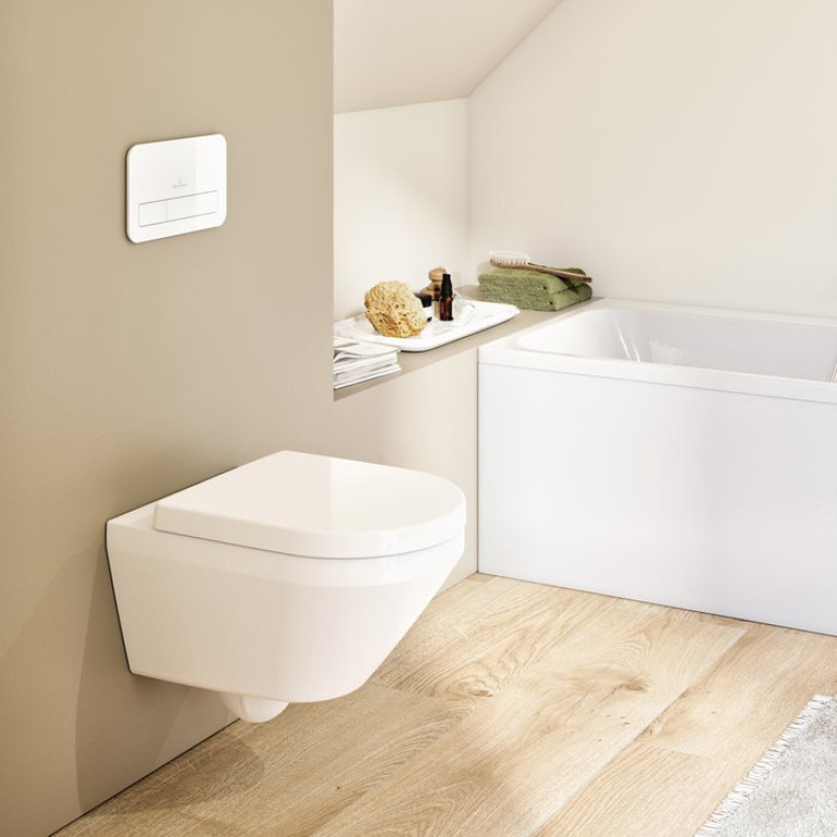 VilleroyBoch Architectura Унитаз подвесной 370*530*330, безободковый, смыв Tornado, в комплекте сиденье SoftClosing, цвет альпийский белый
