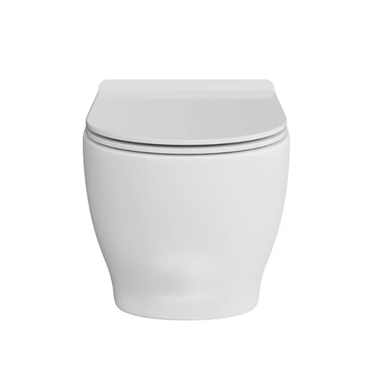 Kerama Marazzi Унитаз Modula подвесной безободковый с крепежом, белый глянцевый  (Цена по Распродаже) (подходит ТОЛЬКО PLMR.seat.02\WHT)
