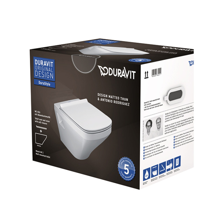 Duravit DuraStyle Унитаз подвесной с ободком, 370x540мм, Цвет: Белый