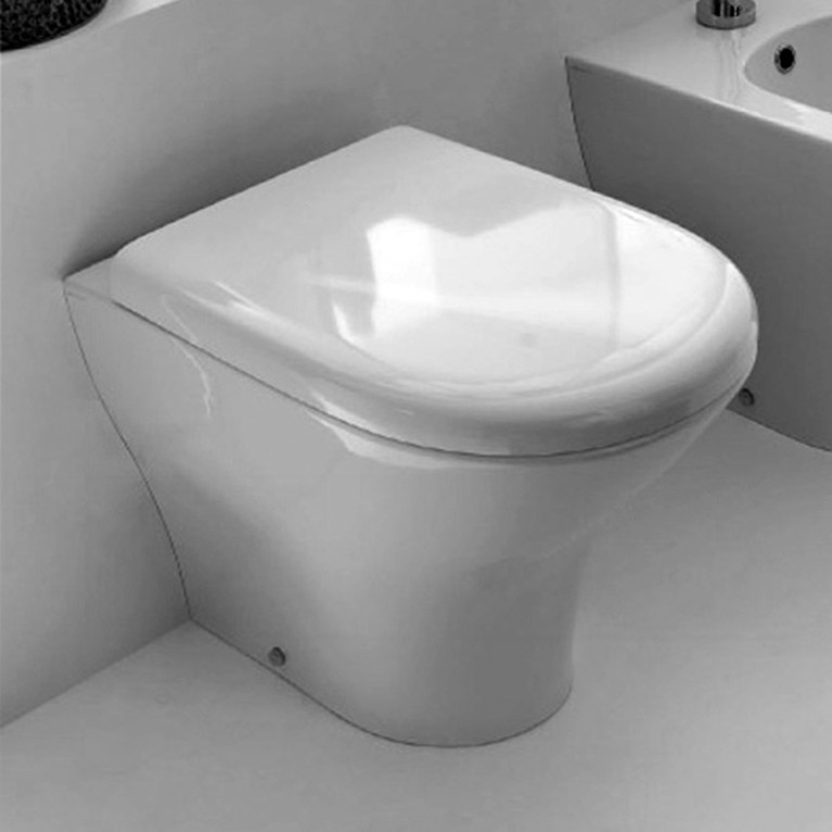 Kerasan Aquatech Унитаз напольный, безободковый,555х355 мм, слив в стену, с крепежом WB5N, цвет: белый (НЕ ПРОИЗВ! -см. нов арт 3719)