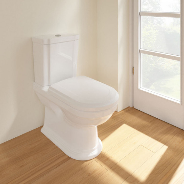 VilleroyBoch Hommage Унитаз моноблок  370*725*390, крепеж в комплекте, CeramicPlus, цвет: белый