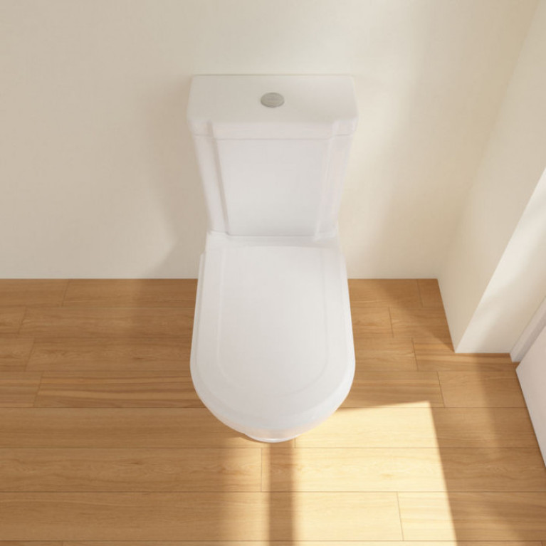 VilleroyBoch Hommage Унитаз моноблок  370*725*390, крепеж в комплекте, CeramicPlus, цвет: белый