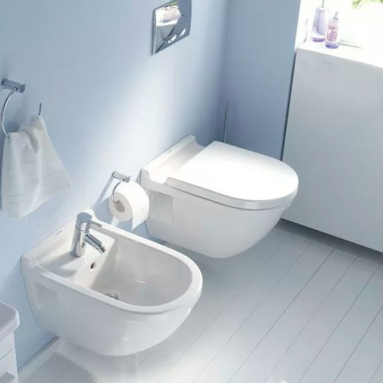 Duravit ME by Starck Унитаз подвесной 570х370  мм безободковый, HygieneGlaze, цвет: белый.бел.шелковисто-матовый