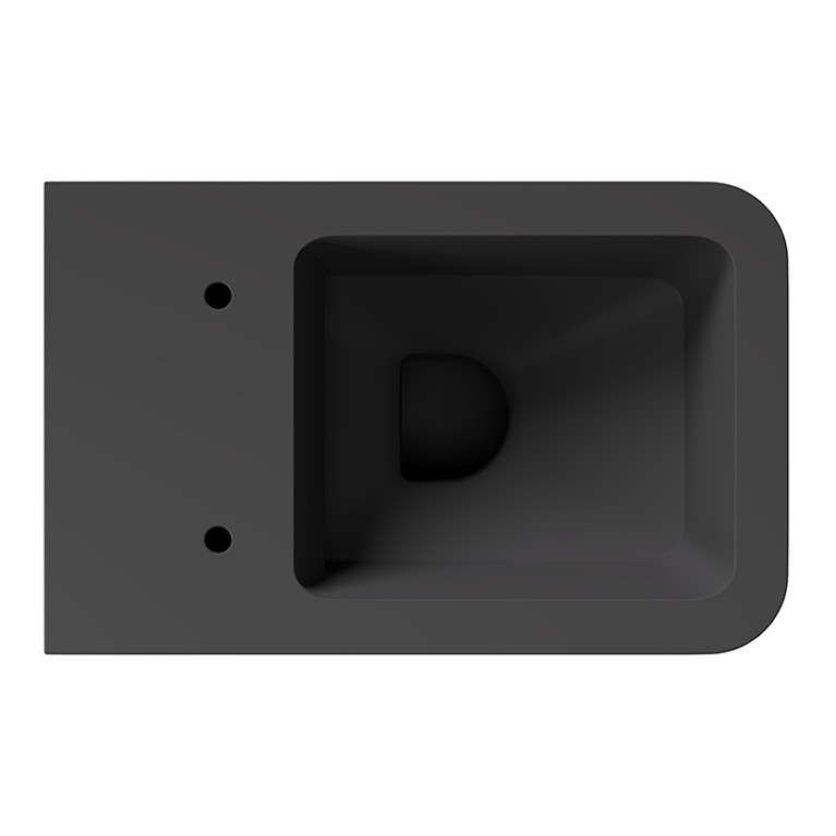 Alice Hide Унитаз Square 55х35, подвесной, безободковый, без сиденья и крышки, чёрный матовый