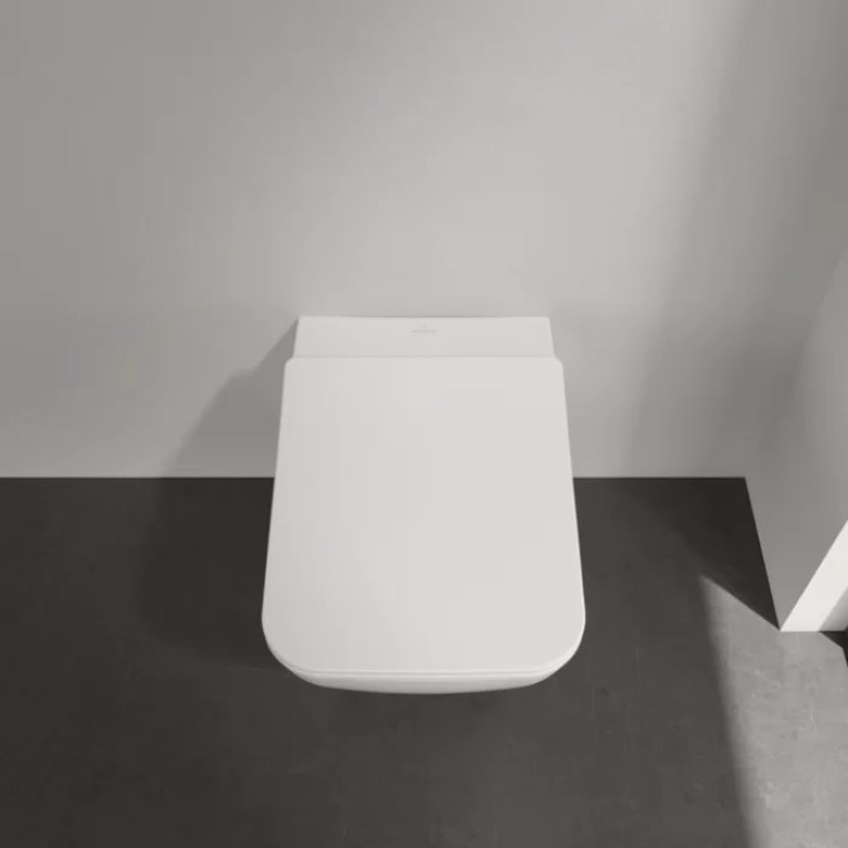 VilleroyBoch Venticello Унитаз подвесной 375*560*330, безободковый, в комплекте сиденье SlimSeat c микролифтом, покрытие CeramicPlus, цвет альпийский