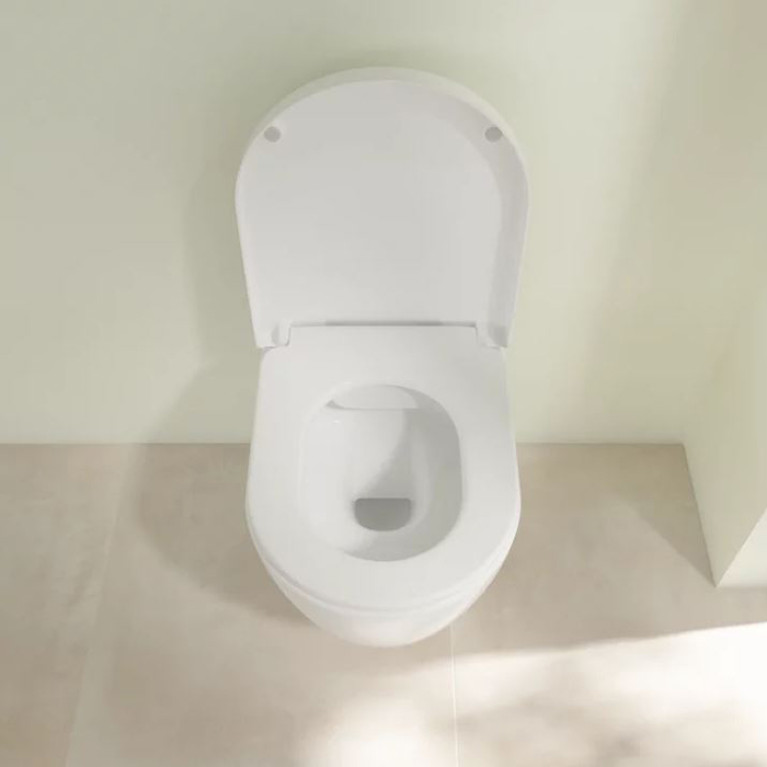 VilleroyBoch Avento&nbsp;Унитаз подвесной 370*530*310, безободковый, в комплекте сиденье c микролифтом, цвет альпийский белый